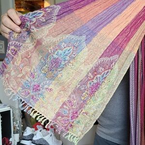 Embroidered ladies multi-colored scarf